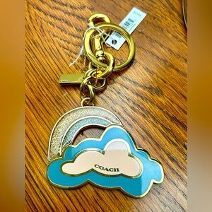 NWT! Coach Rainbow Clouds Keychain or Purse Hang